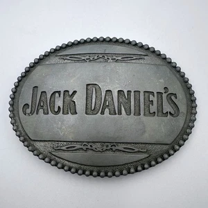 Jack Daniels Pewter Belt Buckle Oval Western Style 2013 - Belt Loop Missing - Picture 1 of 5