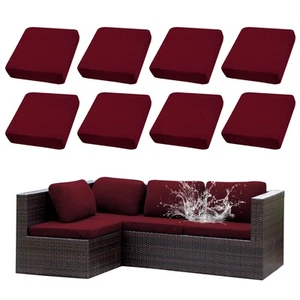 Fundas de cojín elásticas para patio 8 piezas impermeables fundas de cojín para exteriores patio... - Imagen 1 de 6