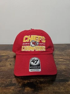Kansas City Chiefs NFL '47 Brand Clean Up Red Adjustable Dad Hat Cap 2023 AFC - Picture 1 of 6