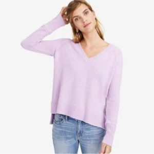 J. Suéter Crew Lavanda Púrpura Lana Merino Mezcla Alpaca Cuello en V Manga Larga, L - Imagen 1 de 9