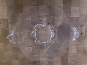 Two 1939-55 Antique DUNCAN & MILLER Canterbury Handled Clear Crystal Platters - Picture 1 of 7