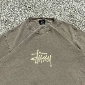 Vintage 90s Stussy TShirt Double-Sided Brown Portal Graphic Tee Made in USA Crop - Picture 1 of 8