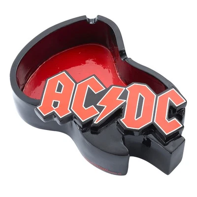Aschenbecher ACDC außen Kunststoff Gitarre Ascher Deko Kunststoff Schwarz Rot - Bild 1 von 3