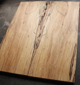 Curly spalted ink line maple drop top .38" thk guitar bass tonewood 2627 - Picture 1 of 9