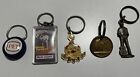 Vtg Lot 5 Keychains Bud Light PET Circus Circus Fisk Tires Guitar Spuds McKenzie