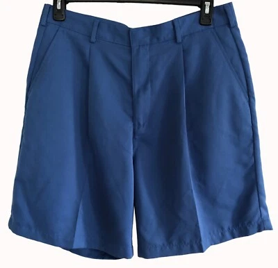 Pantalones Cortos de Golf Walter HAGEN De Colección Talla 36 Azul Plisado Bolsillos Logo Embr Foto 1 de 4