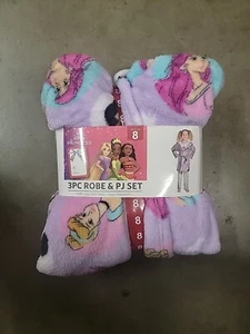 Character Girl's 3-Piece Super Soft Hooded Robe & Pajama Set 8 - Picture 1 of 2
