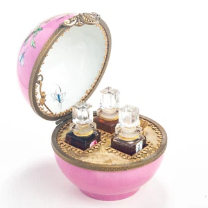 Caron Parfum Limoges Porcelain Trinket Box Perfume Pois de Senteur Aimez-Moi Set - Picture 1 of 4