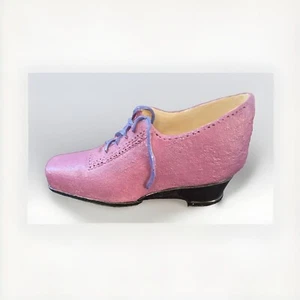 VTG Miniature shoe Collectible Wedge Heel lace Up Resin 5x3” - Picture 1 of 9