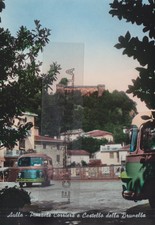 CARTOLINA TOSCANA MASSA- AULLA, PIAZZALE CORRIERE E CASTELLO- V 1966