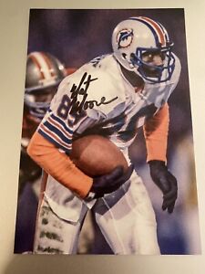 Nat Moore Signed Autograph 4x6 Photo Miami Dolphins Legend NFL Auto