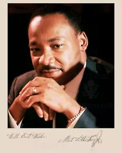 Il Reverendo Dr. Martin Luther King Colore Autografato 8x10 Foto RISTAMPA - Foto 1 di 2