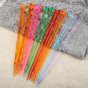 7 Pairs Household MultiColour Crystal Sweater Knitting Needles Weaving Tool 25cm - Picture 1 of 10