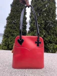 CHRISTIAN LACROIX Bolso de Hombro Vintage Cuero Rojo Oscuro USADO_CAÑA - Imagen 1 de 14