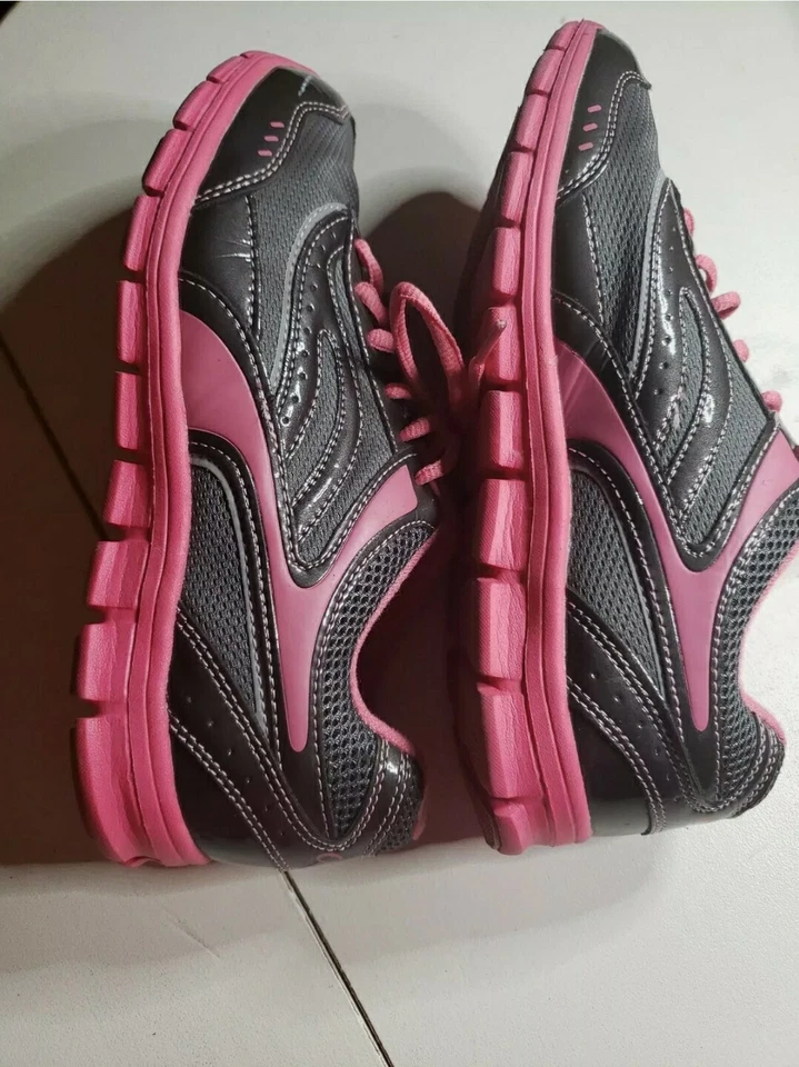 Curves Women Gray Pink Athletic Sneakers Lace Up Running Shoes Size 8.5 - Image 1 of 4