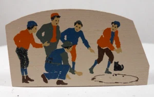 vintage The Cat’s Meow boys playing marbles village town people wooden replica - Picture 1 of 8