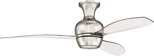 Craftmade 52" Bordeaux Polished Nickel W/ Acrylic Blades Indoor Fan, BRD52PLN3 - Picture 1 of 2