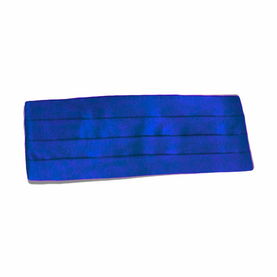Faja plisada de aspecto satinado azul real para hombre NUEVO Foto 1 de 1