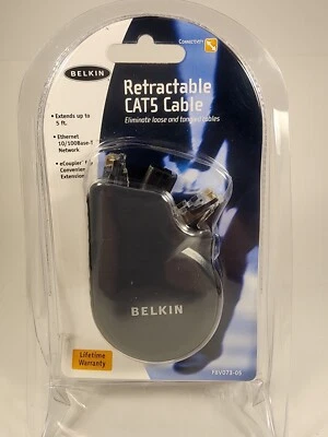 Belkin Enclosed Retractable Cat5 Ethernet Cable F8v073-05 Network - Image 1 of 4