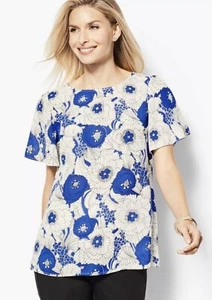 $80 NWT TALBOTS EASY FLORAL TOP SIZE: M - Picture 1 of 4