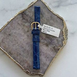 DeBeer Paris Watch band 10mm Blue Crocodile #427-10 Straps Bargains Deals Sales - Picture 1 of 4