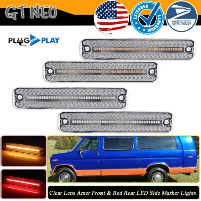 Luces de señalización laterales LED para camioneta Ford E/F100 F150 F250 F350 Econoline 1975-83 Foto 1 de 4