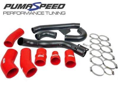 KIT DE TUBOS FORD FIESTA 1.6 ST180 PUMASPEED BIG BOOST - EN ROJO - TUBOS DE ALEACIÓN NEGROS - Imagen 1 de 4