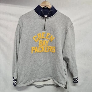 Mitchell & Ness Green Bay Packers Sweatshirt Acme Gray 1/4 Zip Pullover - Picture 1 of 3