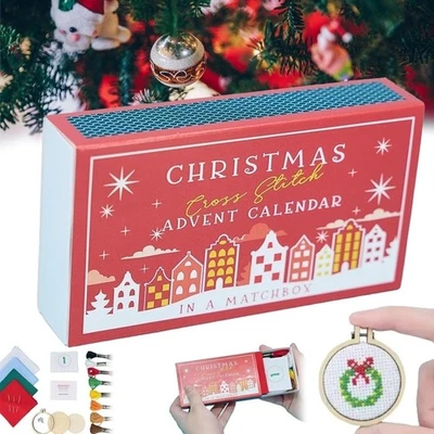 Christmas Cross Stitch Advent Calendar 24 Day Christmas Countdown Embroidery Kit - Image 1 of 4