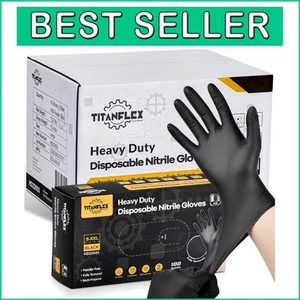 Versatile Heavy-Duty Nitrile Gloves, Powder-Free, Black, Available in All Sizes - Picture 1 of 11