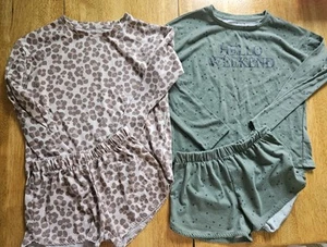 Lot Of 2 Pairs Size 6 GAP Girls Shorts/Long Sleeve Shirts PJ Sets - Picture 1 of 4