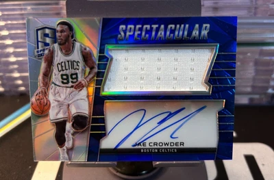 2015-16 Spectra Panini Jae Crowder Jumbo Patch AUTO /149 Spectacular BLUE SP - Image 1 of 2