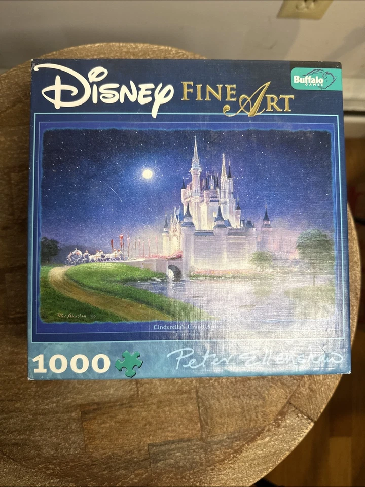 Quebra-cabeça Disney Fine Art Jogos de Búfalo Cinderelas Grande Chegada Castelo pôster novo na caixa - Imagem 1 de 4