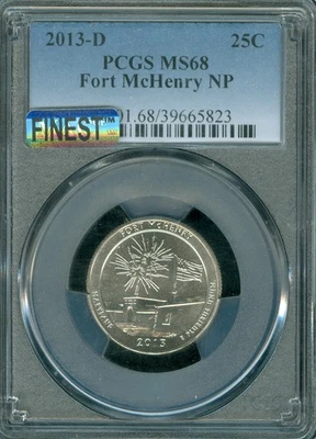 2013 D FORT McHENRY QUARTER PCGS MS68 PQ MAC FINEST GRADED & SPOTLESS * - Image 1 of 2