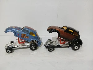 2 Matchbox Superfast Big Blue Volkswagen VW Beetle Dragster Lesney 1972 Hot Cho - Picture 1 of 18