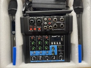 4 Channel 3 In 1 Wireless Microphone Power Mixer Aveek -E1  READ - Picture 1 of 8