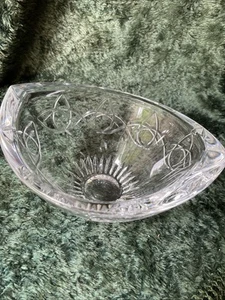 Tipperary Lead Crystal Bowl Trinity Knot Pattern Acid Etched Sign.7”x3.75"x5.5” - Picture 1 of 7