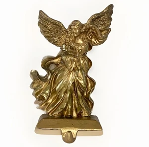 Angelo oro vintage con arpa porta calze/appendiabiti decorazioni natalizie - Foto 1 di 7