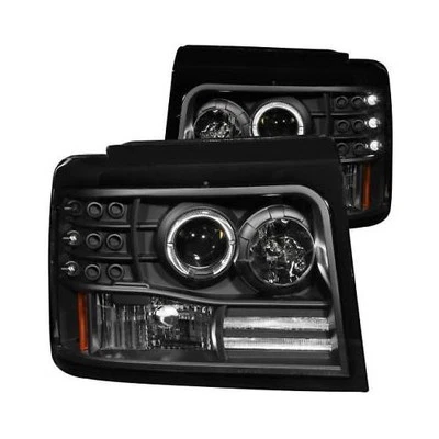 Juego de faros proyectores Anzo 111184 con lente transparente halo par de carcasas negras Foto 1 de 3