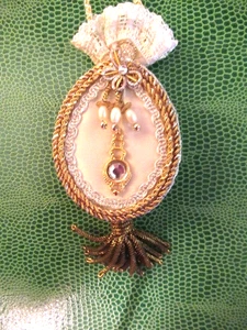 Felicitas KreutzerCollectible 1980 Christmas Fabric Ornament-CREAM color NEW-VTG - Picture 1 of 9