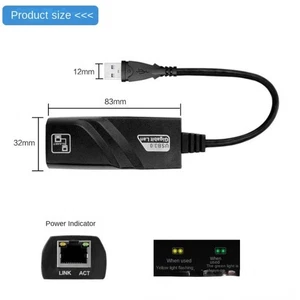 Adaptateur Ethernet USB 3 0 compact pour vitesse de transfert de données améli - Photo 1/12
