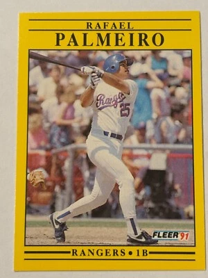 1991 Fleer #295 Rafael Palmeiro Texas Rangers - Image 1 of 2