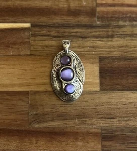Vintage Signed MIRACLE Scottish Amethyst Pendant #8024 - Picture 1 of 4