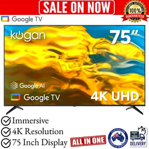 Kogan 75" LED 4K Smart AI Google TV, 75 Inch, TVs, TV & Home Theatre - Picture 1 of 11