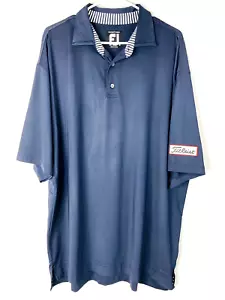 Foot Joy Polo Shirt Mens XL Blue Pro Dry Lisle Titleist Golf - Picture 1 of 7