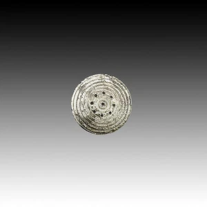 Vintage Italian Button Metal Rustic Silver Circle Pattern 40001012 - Picture 1 of 1