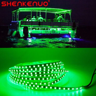 Luz de pesca nocturna submarina 15000 lúmenes verde LED barco tira brillante Foto 1 de 4