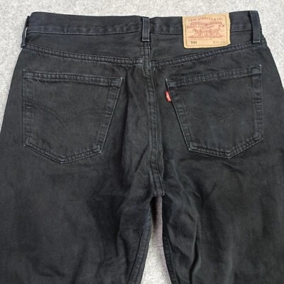 Levi's Vintage 501 Vaqueros Hombre W31 L32 ( Label: W34) Negro Recto Hecho En - Imagen 1 de 4