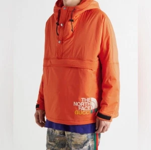 Gucci x The North Face Orange Half Zip Hooded Ripstop Jacket Size Small Colab - Picture 1 of 17