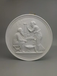 Placa de porcelana grande Royal Copenhagen invierno cuatro estaciones c1880 - Imagen 1 de 19